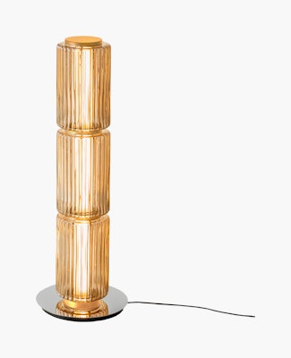 A Column 175 Floor Lamp in Amber viewed from the front.